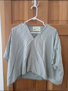 Hackwith Design House HDH Ember Top Sage With Raw Hem